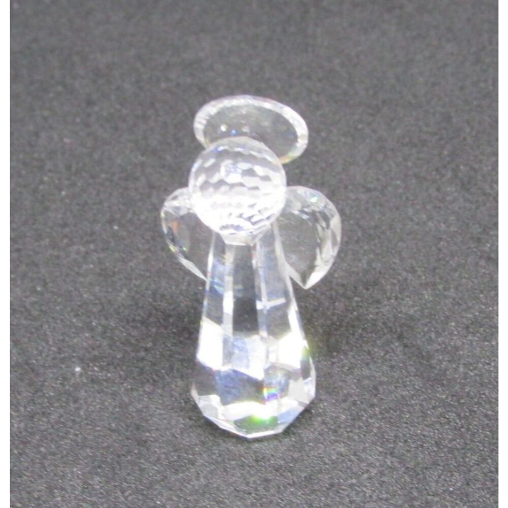 Crystal Angel Iridescent Halo Figurine 1.5 inches Miniature France Faceted Arc